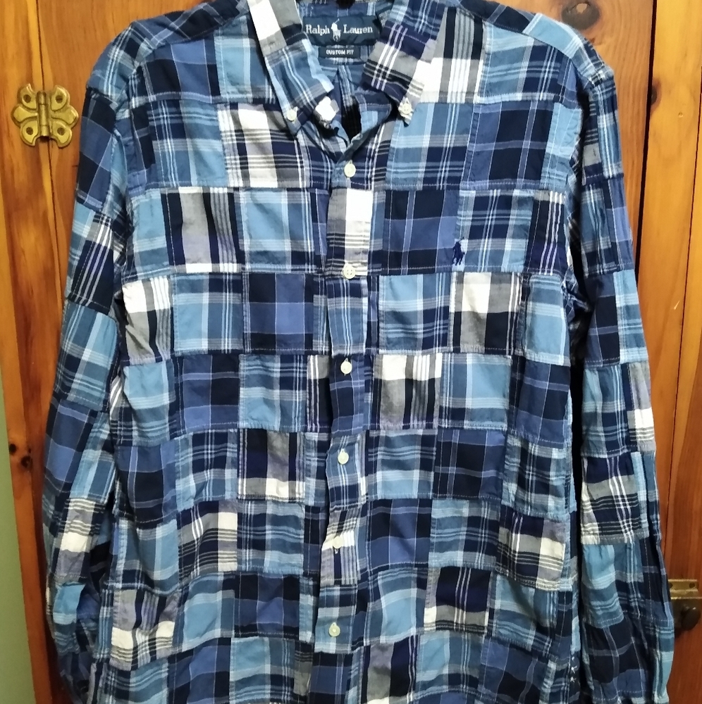 Ralph Lauren men's blue patchwork shirt